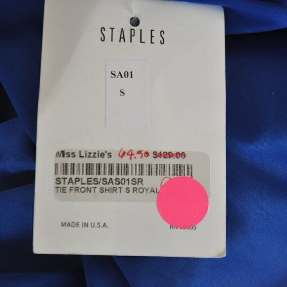 2/$10 STAPLES Gorgeous Tie Front Blouse Small New MUST BUNDLE FOR THIS PRICE - Picture 6 of 6